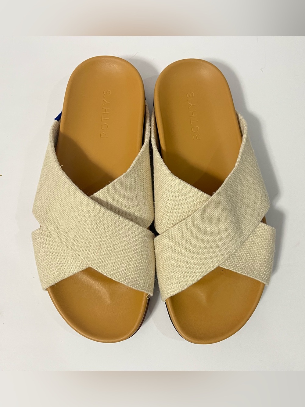 Rothy's The Weekend Slide Oat Comfy Quiet Luxury Sandal Size 7